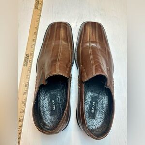 Alfani Pablo Men’s Dress Loafers Size 12M Brown Leather Slip-On Shoes Square Toe